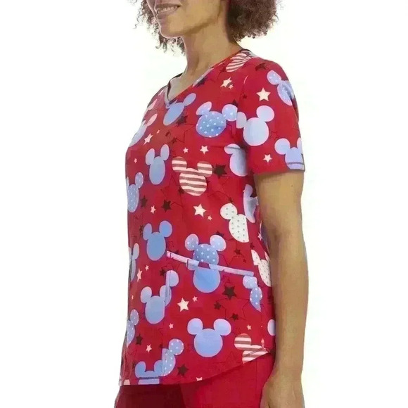NWT Scrubstar WomensTop V-Neck Scrub Ultra Soft Size L, 3XL Disney Mickey - Picture 6 of 10